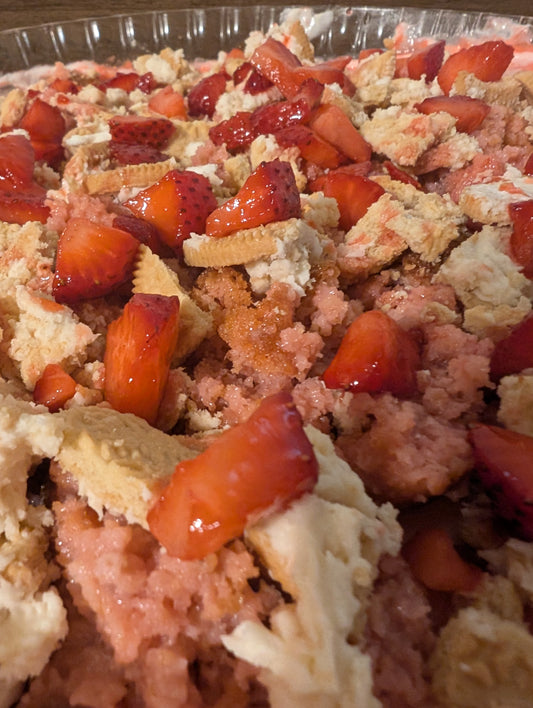 Strawberry Crumb Crunch Cheesecake